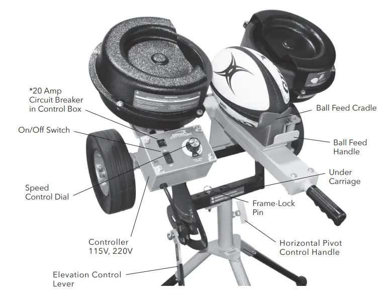 SPORTS ATTACK Rugby Training Machine - COMPONENT VIEW 2