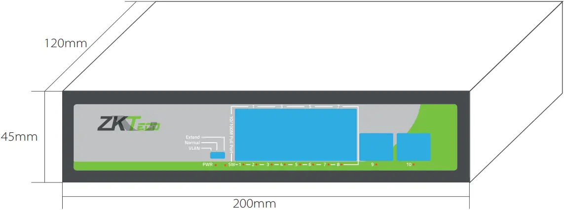 ZKTeco PE082-120-C - Dimensions