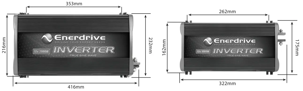 DOMETIC 12v 1000W True Sine Wave Inverter - mounting surface
