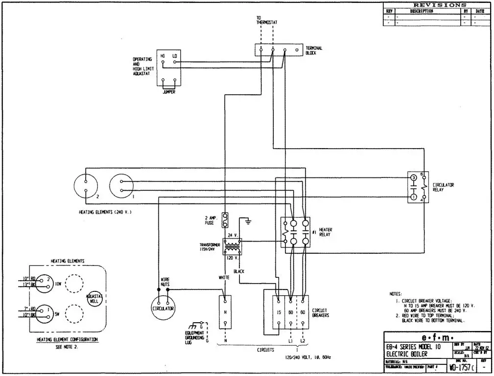EFM Elec-T-Therm Electric Boiler - Wiring Diagram