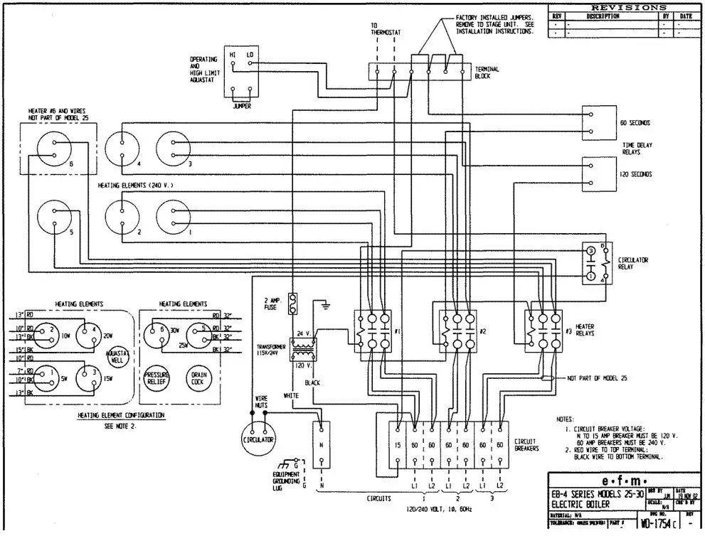 EFM Elec-T-Therm Electric Boiler - Wiring Diagram