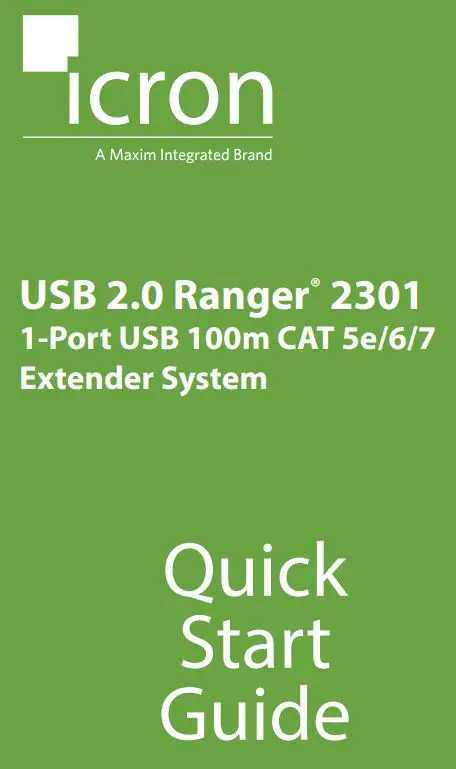 icron USB 2.0 Ranger 2301 User Guide