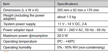 Technical Specifications