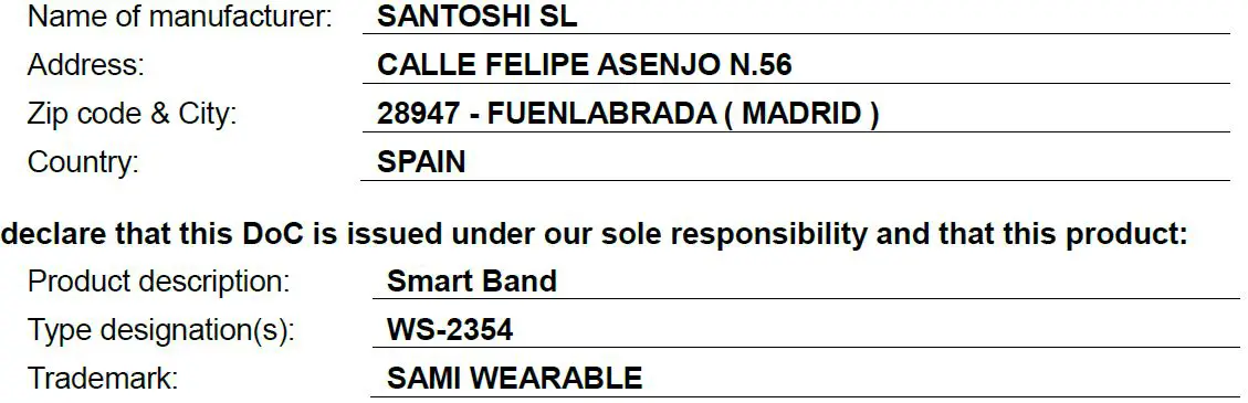 Declaration of Conformity