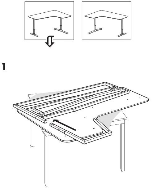 IKEA BEKANT Corner Desk Right Linoleum- 1