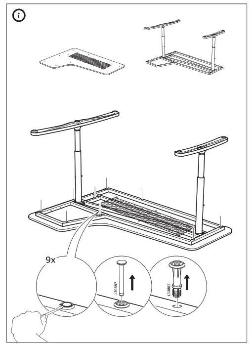 IKEA BEKANT Corner Desk Right Linoleum- 18