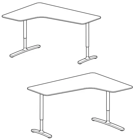 IKEA BEKANT Corner Desk Right Linoleum