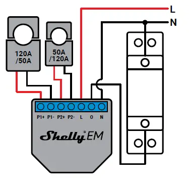Shelly 581729 EM 2 Channel Wifi Energy Meter fig 1