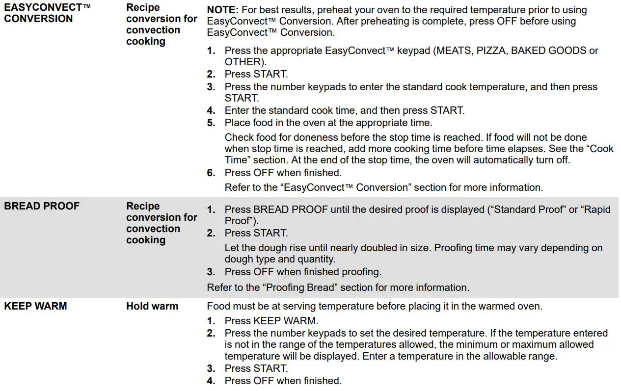 KitchenAid W11489743A Electric Freestanding Range Control User Guide - FEATURE GUIDE