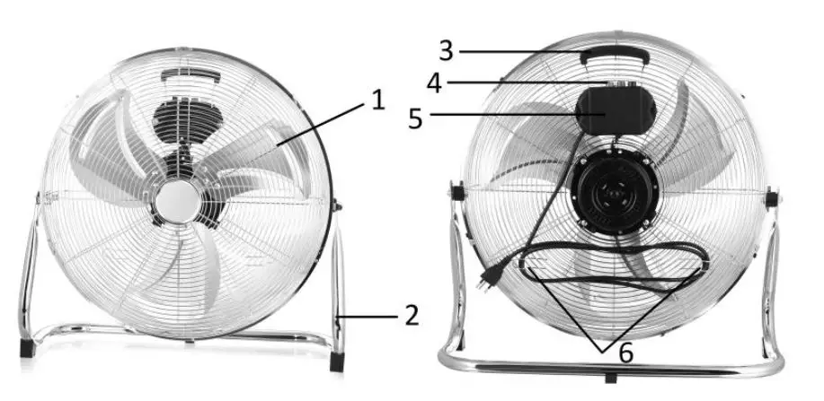 emerio FN50 Professional Dryfix Chrome Floor Fan fig1