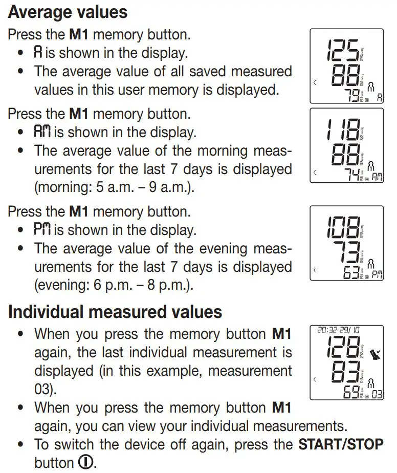beurer BC 87 Wrist Blood Pressure Monitor Instruction Manual - Average values