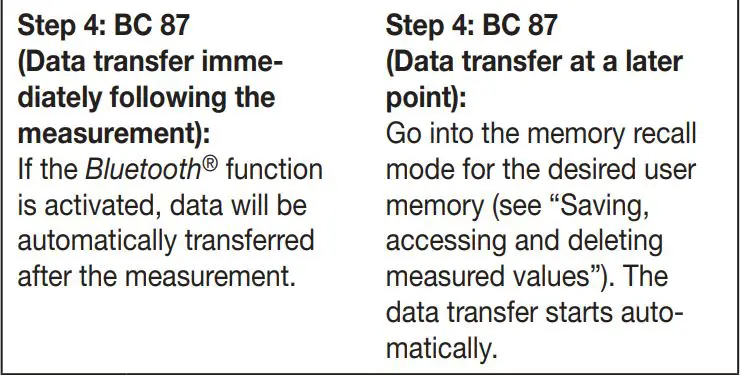 beurer BC 87 Wrist Blood Pressure Monitor Instruction Manual - To transfer the measured values