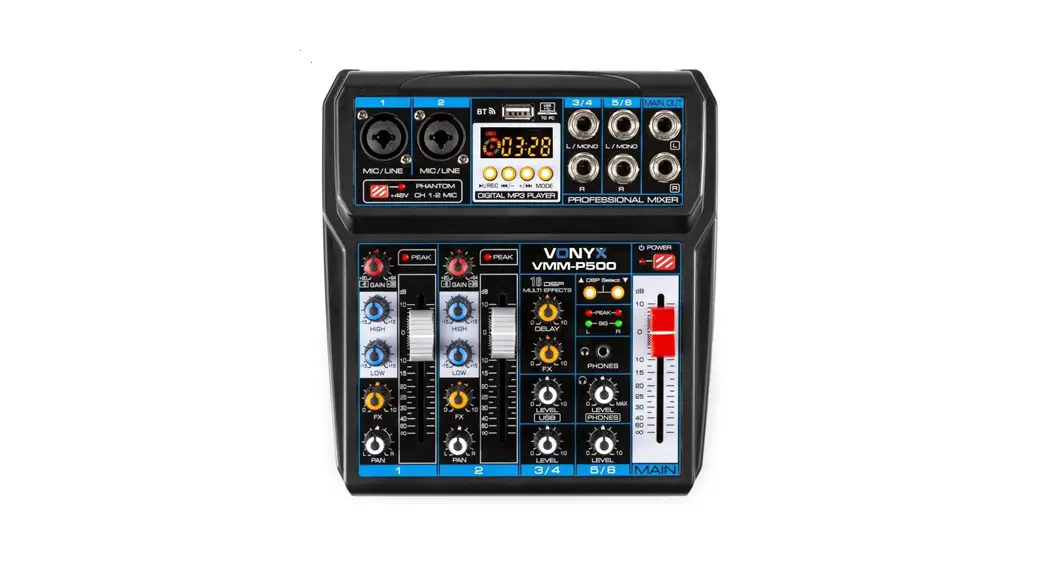 Vonyx 172.580 Vmm-p500 4music Mixer 4ch-bt-mp3-us Instruction Manual Vonyx 172.580 Vmm-p500 4music Mixer 4ch-bt-mp3-us Instruction Manual