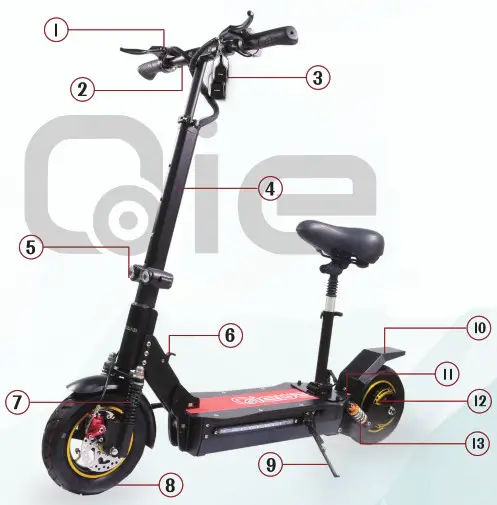 Qiewa Electric Sccooter Q1 Hummer Logo