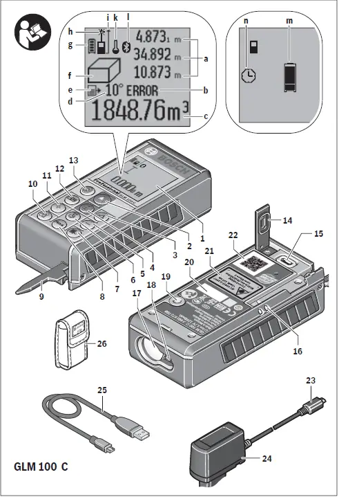 BOSCH GLM 100 C Professional Laser RangeFinders 01