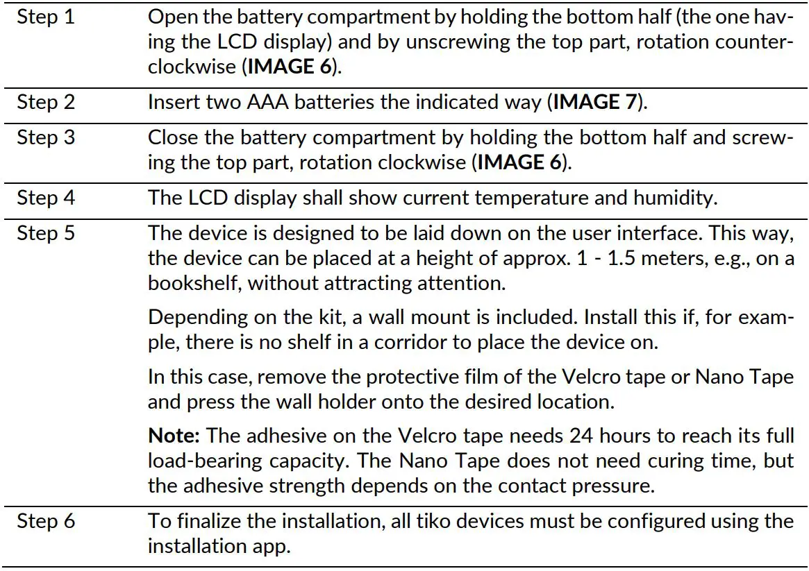 tiko Sense-3 Temperature and Humidity Sensor User Manual - Installing the Sense-3