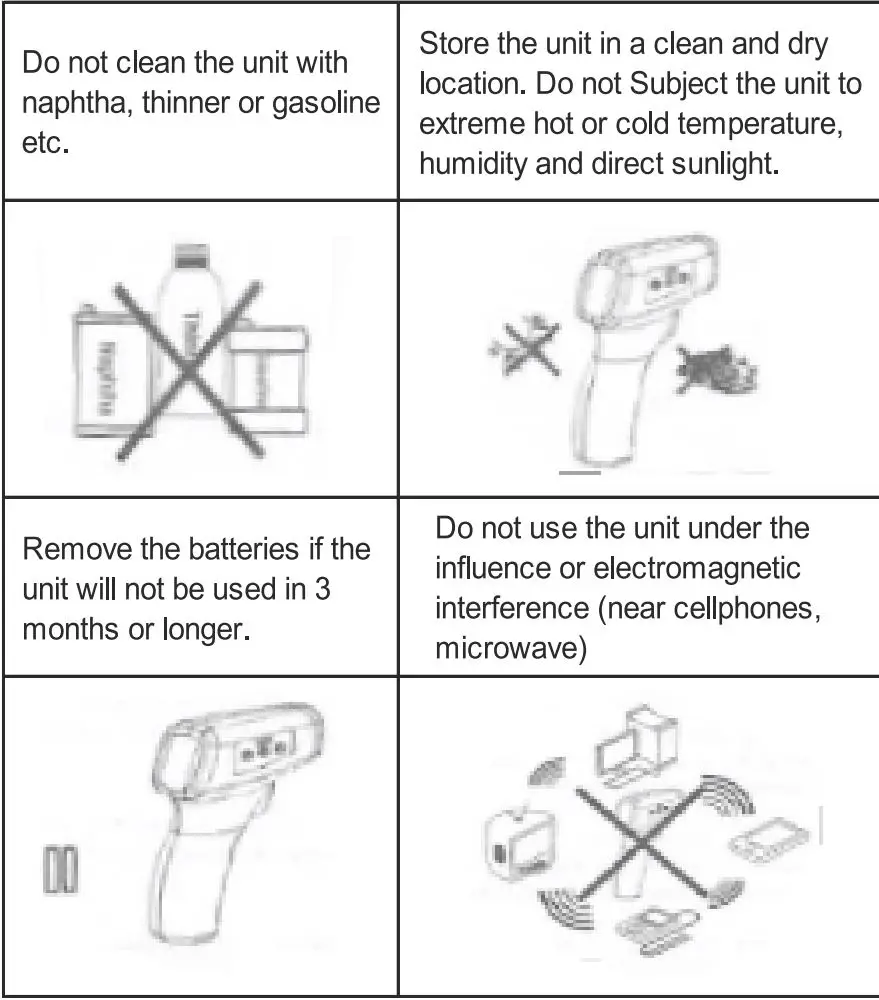GLEN LZX-F16682 Infrared Thermometer User Guide - Maintenance