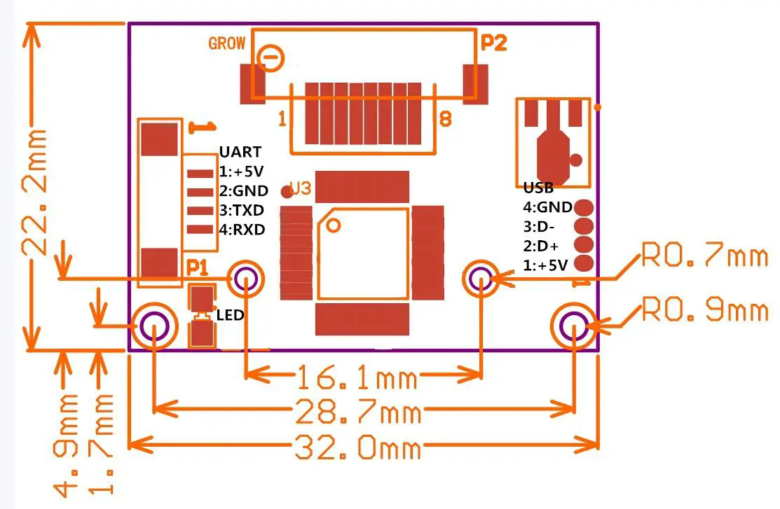GROW R304 Fingerprint Exterior Interface