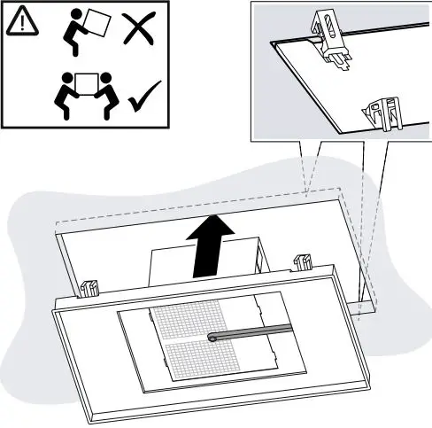 NEFF Ceiling Ventilation Instruction Manual - Fully insert the appliance into the cut-out