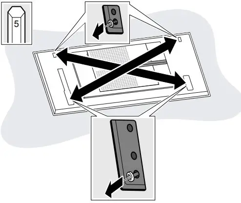 NEFF Ceiling Ventilation Instruction Manual - Loosen the screws on the fan box