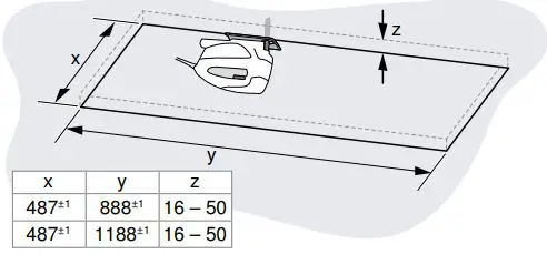 NEFF Ceiling Ventilation Instruction Manual - Make the cut-out in the ceiling