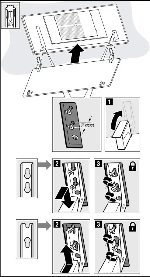 NEFF Ceiling Ventilation Instruction Manual - Tighten the fastening screws of the hinges