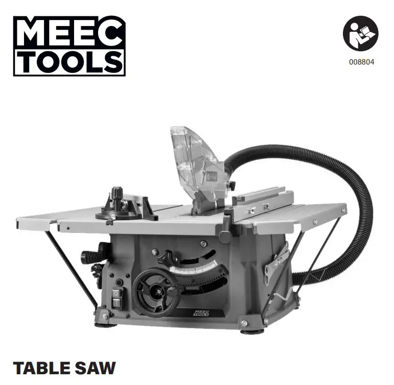 MEEC TOOLS 008804 Table Saw Instruction Manual