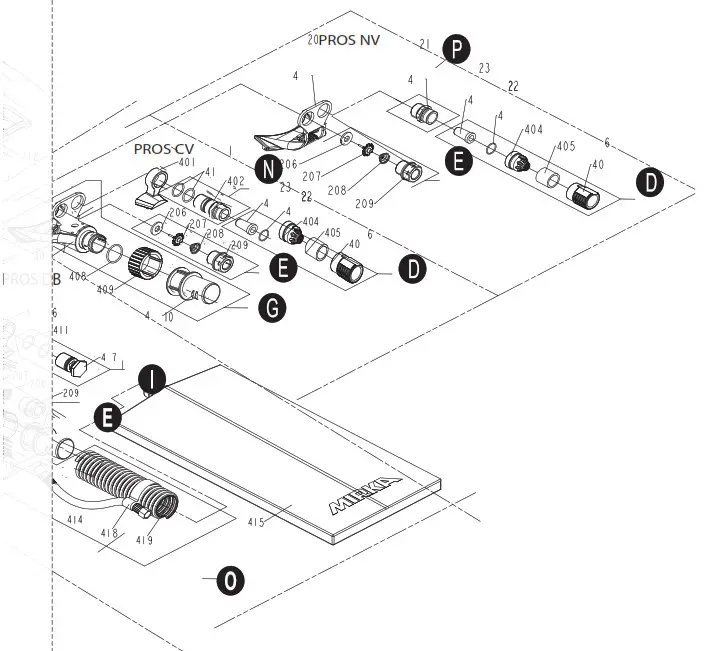 MIRKA PROS 625CV Central Vacuum Orbit - Exploded view 3