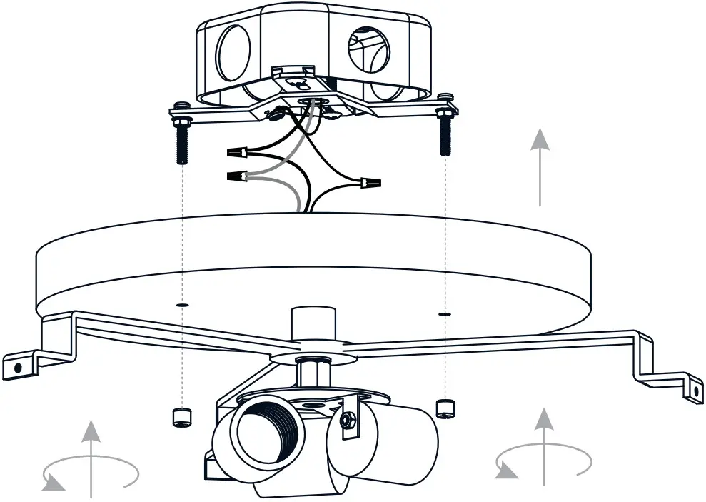 QUOIZEL QFL5610NI Alexa 3 Light 15 Inch Natural Iron Flush Mount Ceiling Light - fig 6
