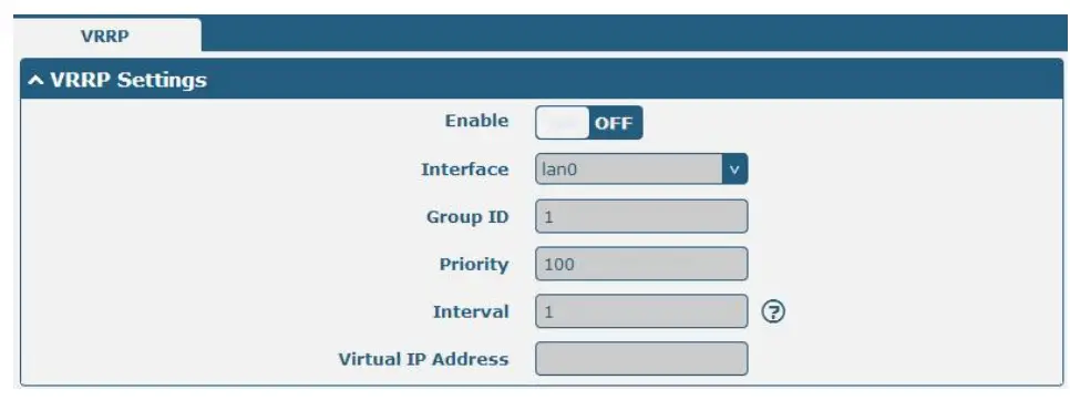 VRRP robustel App User - “Installed Apps 1