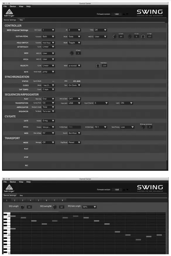 behringer Swing 32-Key USB MIDI Controller Keyboard with 64-Step Polyphonic Sequencing - 7