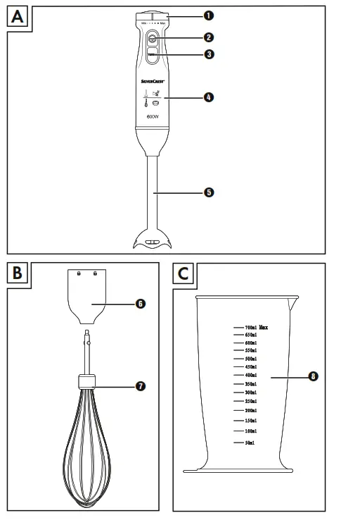 SILVERCREST SSMS 600 E5 Hand Blender Set - fig 1