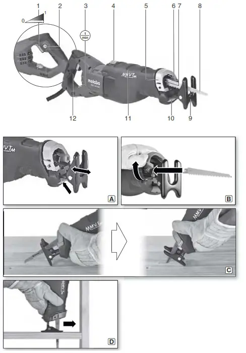 metabo SSE 1100 Sabre Saw - Overview