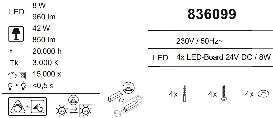 Paul Neuhaus 2441-18 LED Dimmable Chandelier Specifications