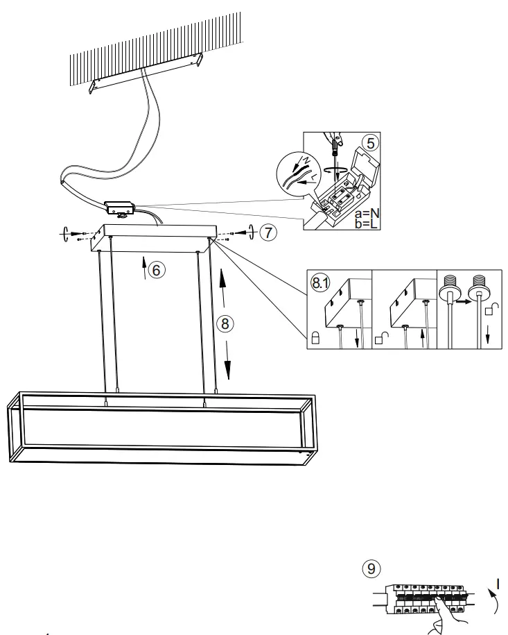 2441-18 LED Dimmable Chandelier Mounting Instructions