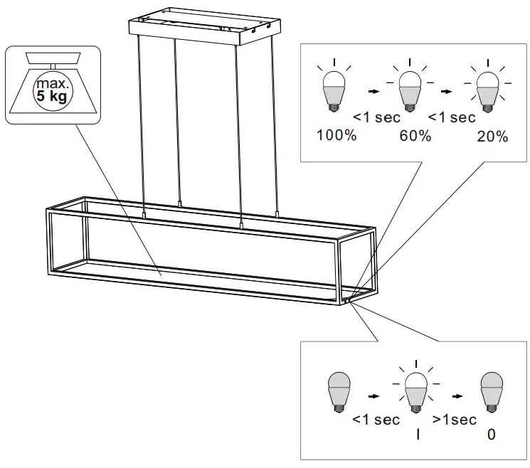 2441-18 LED Dimmable Chandelier Mounting Instructions