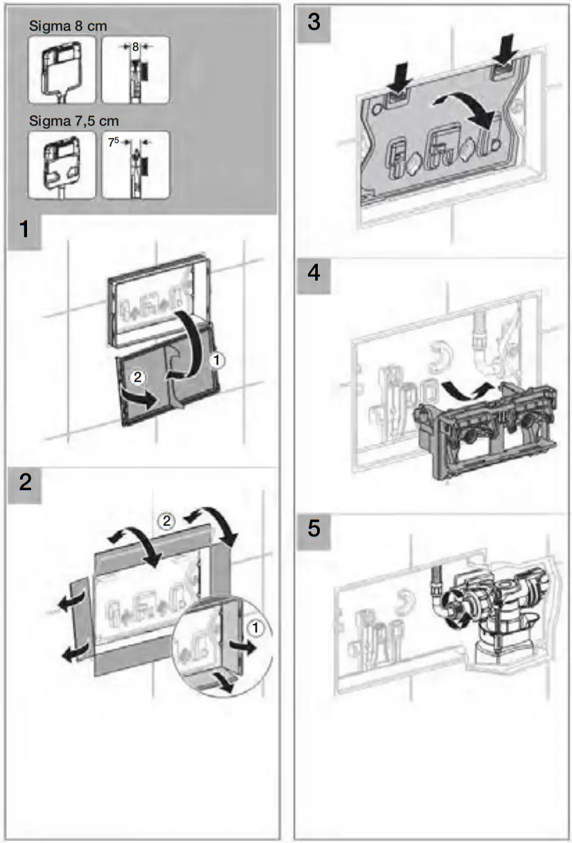 GEBERIT Sigma01 Flush Plate for Dual Flush System - FIG 4