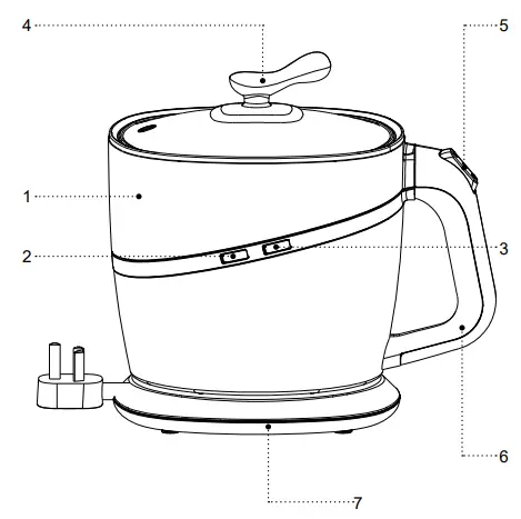 BRAYER BR2800BK Electric Cooker .