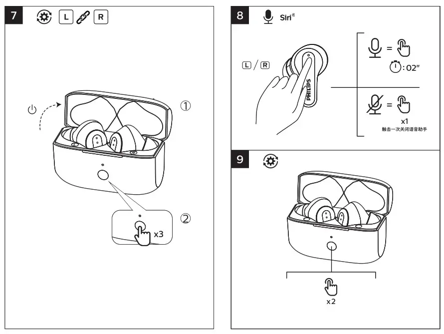 PHILIPS TAT3256 Bluetooth Headset - 1