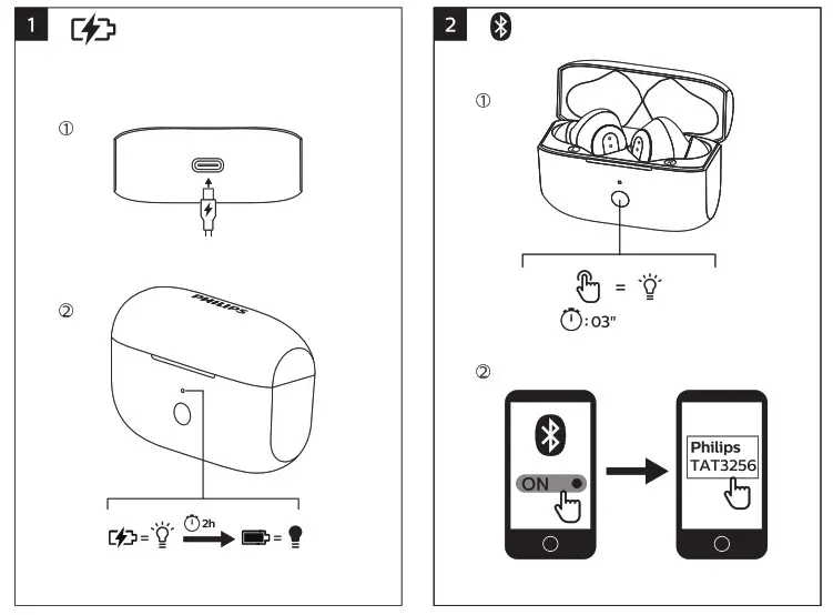 PHILIPS TAT3256 Bluetooth Headset - 2