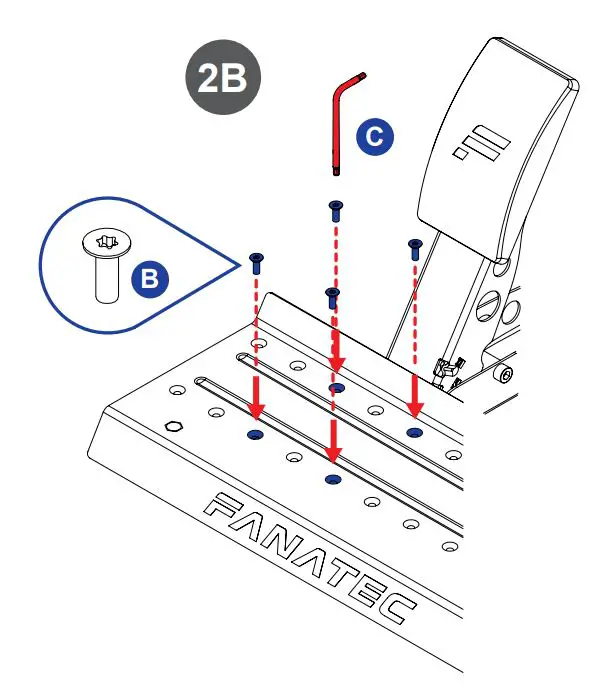 FANATEC CSL Pedals Clutch Kit User Guide - remove the four scres using the included torx key