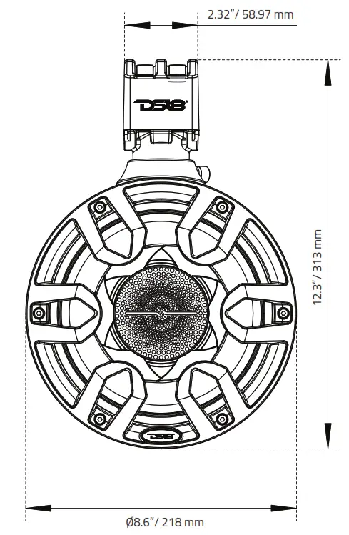 DS18 CF X8PRO 8 Inch Compact Wakeboard Tower Speakers- fig31