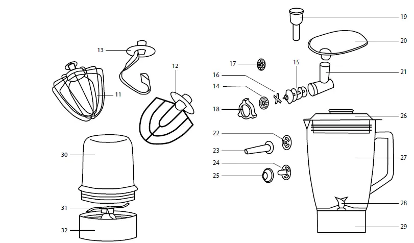 Lauben 1200BC Food Processor Kitchen Machine-2