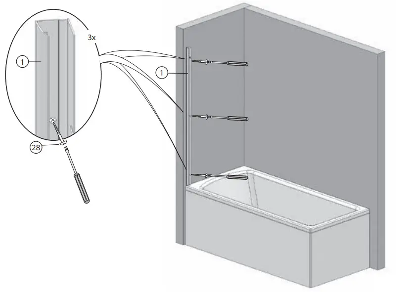 RAVAK VS5 Bathtub Curtain Screen - Figure 5