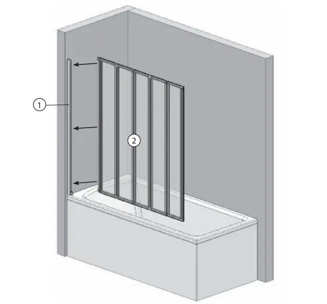 RAVAK VS5 Bathtub Curtain Screen - Figure 6