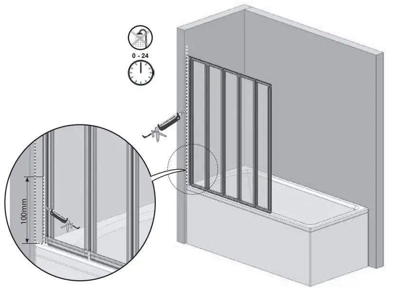 RAVAK VS5 Bathtub Curtain Screen - Figure 8
