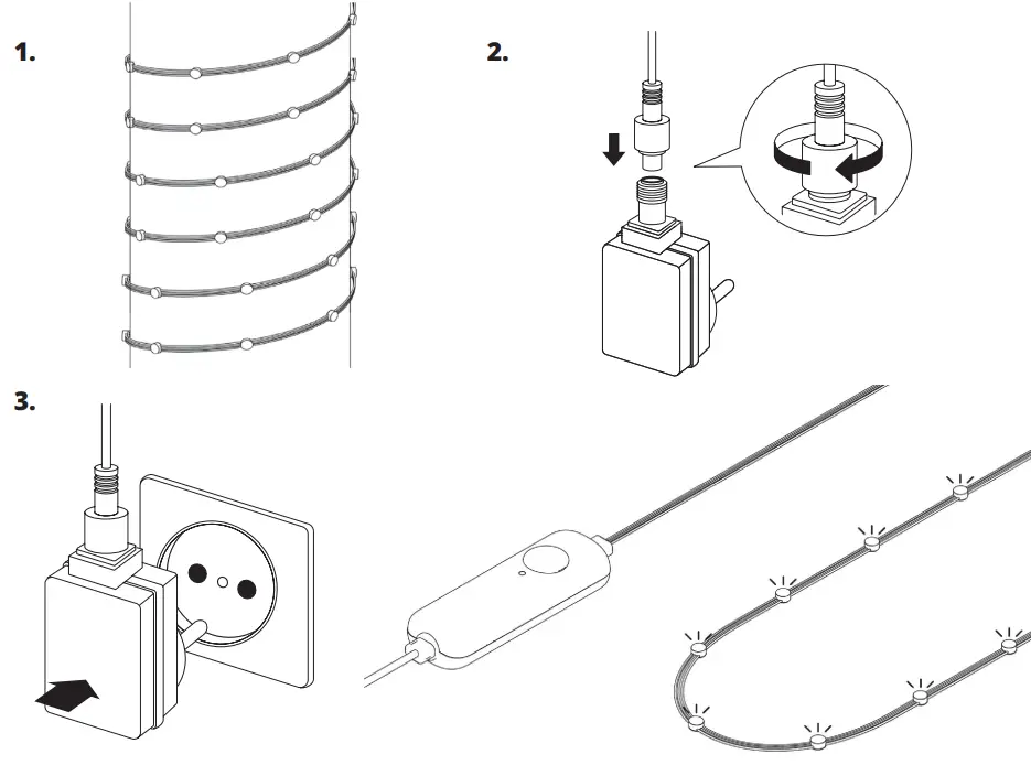 twinkly TWD200STP-TEU Dots 200 RGB LED USB Flexible Light String - fig 1