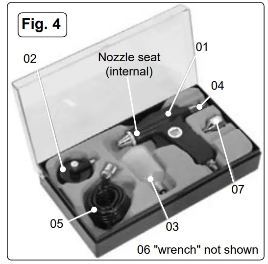 Ensure the air brush supply hose is not tangled twisted or pinched. - Icon