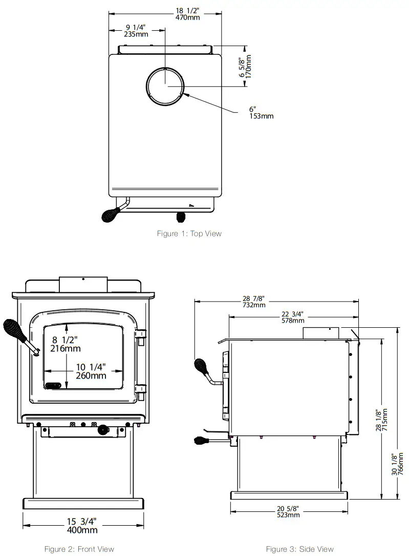 DROLET DB03182 Escape 1200 Wood Stove - FIGURE 2