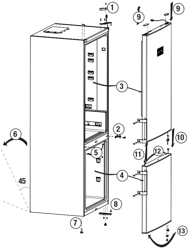 beko RCNE560E50ZXPN Refrigerator - Reversing the doors 1